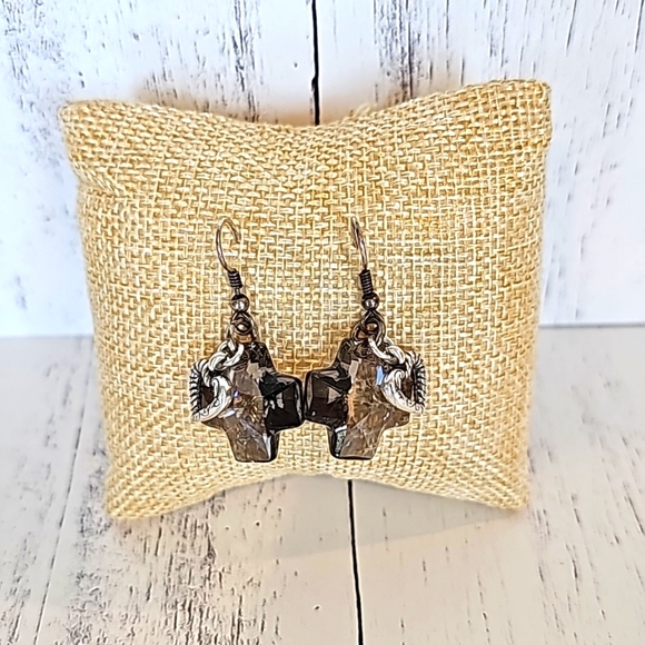 BRIGHTON SMOKY IRIDESCENT CROSS NECKLACE, BRACELET & EARRING SET - Picture 6 of 7